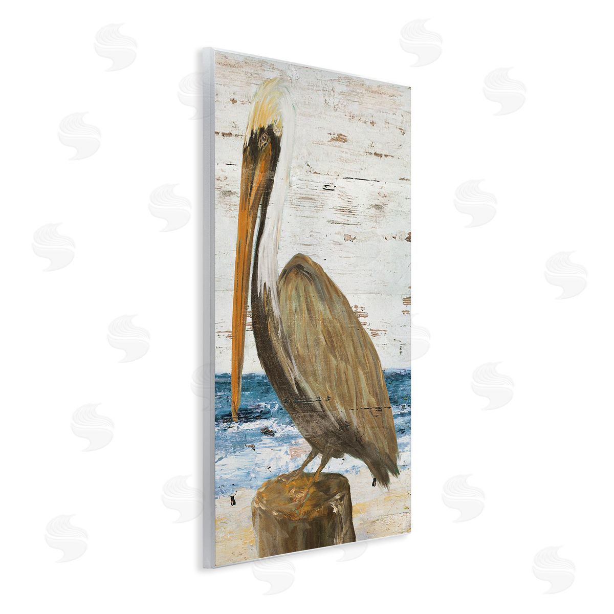 Rustic Ocean Pelican Wood Plaque Wall Art, Home Decor by Julie DeRice