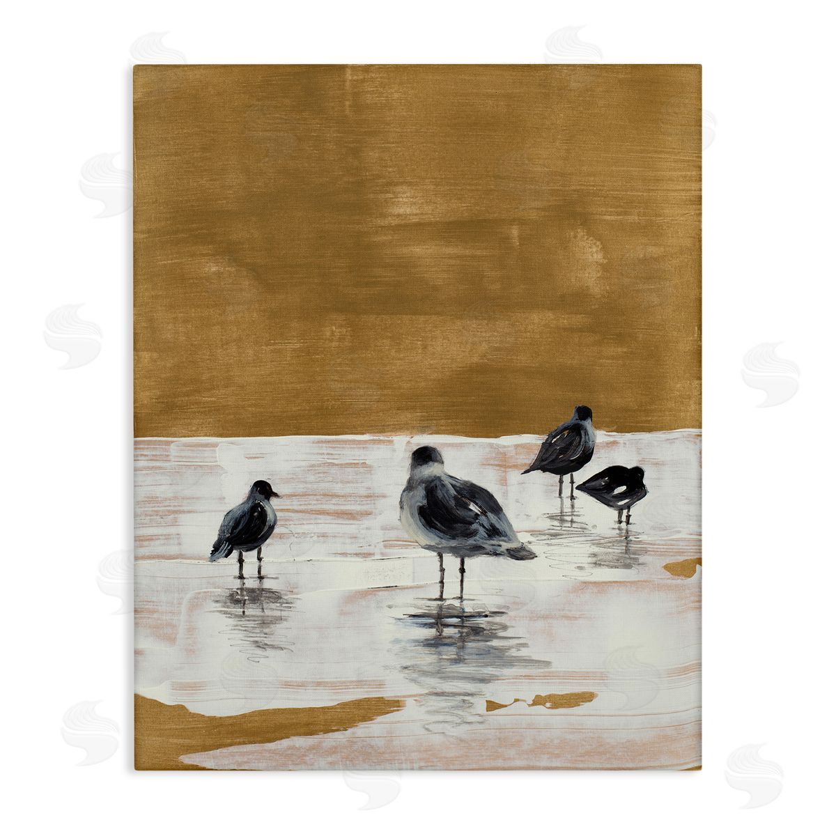 Sea Seagull Silhouettes Canvas Wall Art, Home Decor by Lanie Loreth