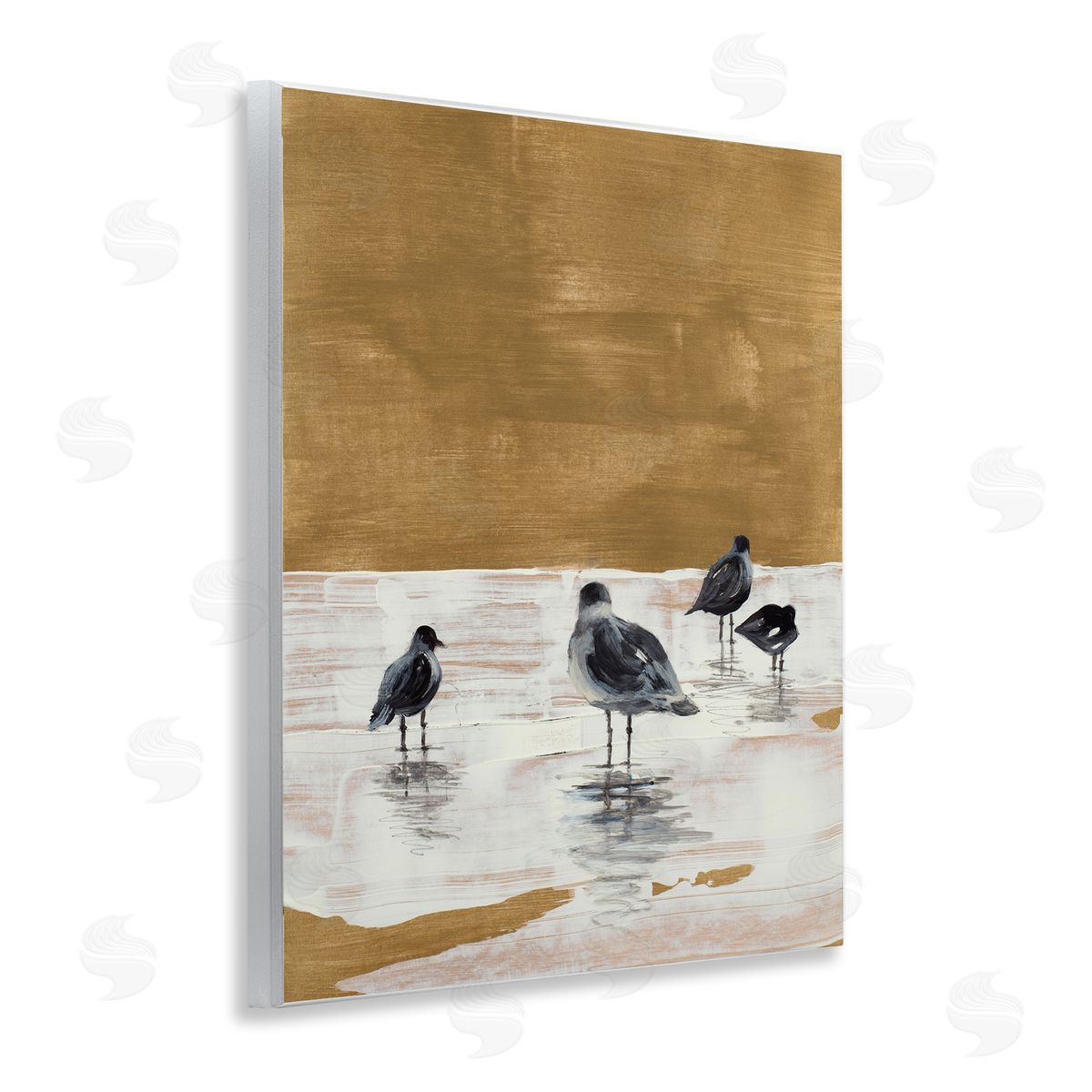 Sea Seagull Silhouettes Wood Plaque Wall Art, Home Decor by Lanie Loreth