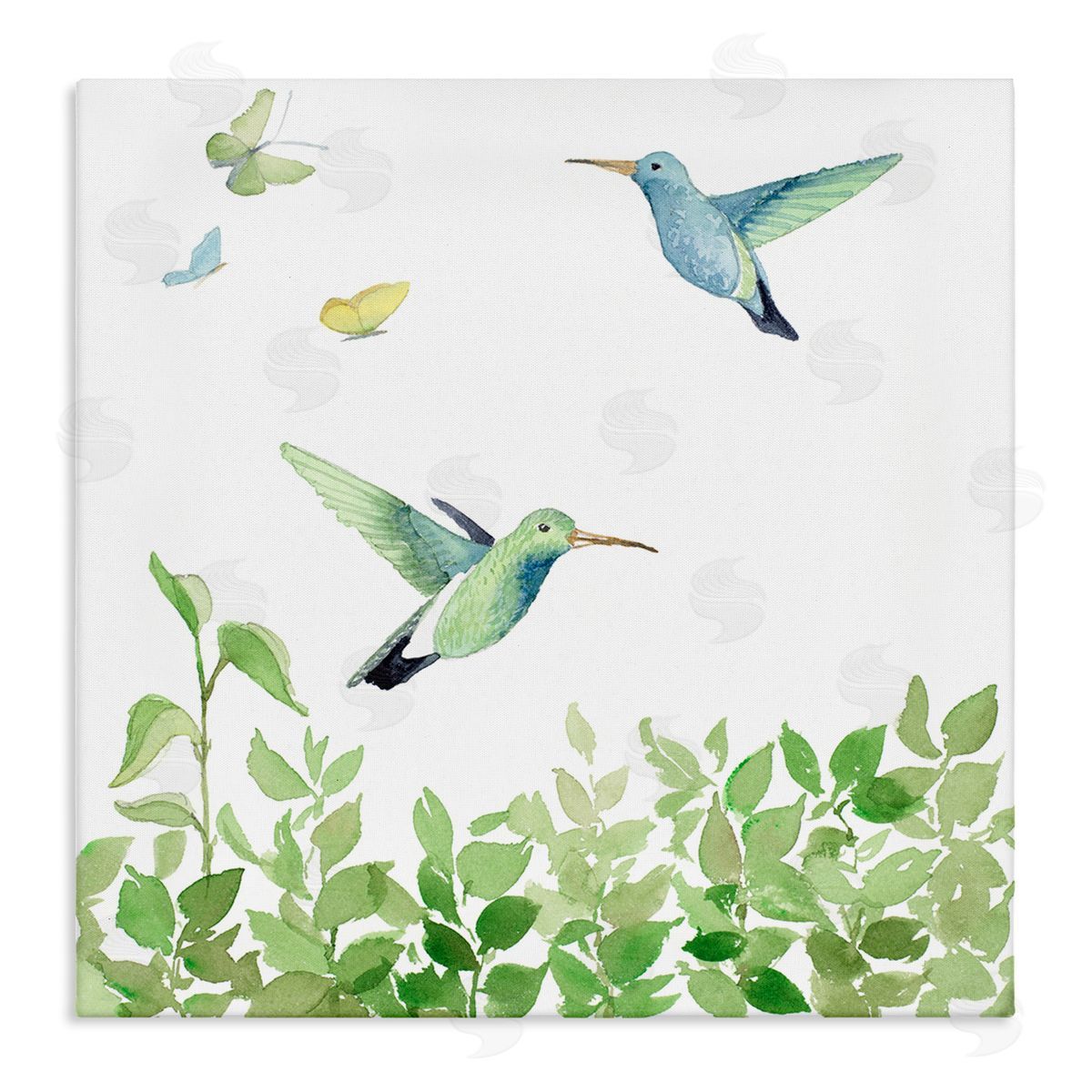 Spring Hummingbirds Scene Canvas Wall Art, Home Decor by Lanie Loreth