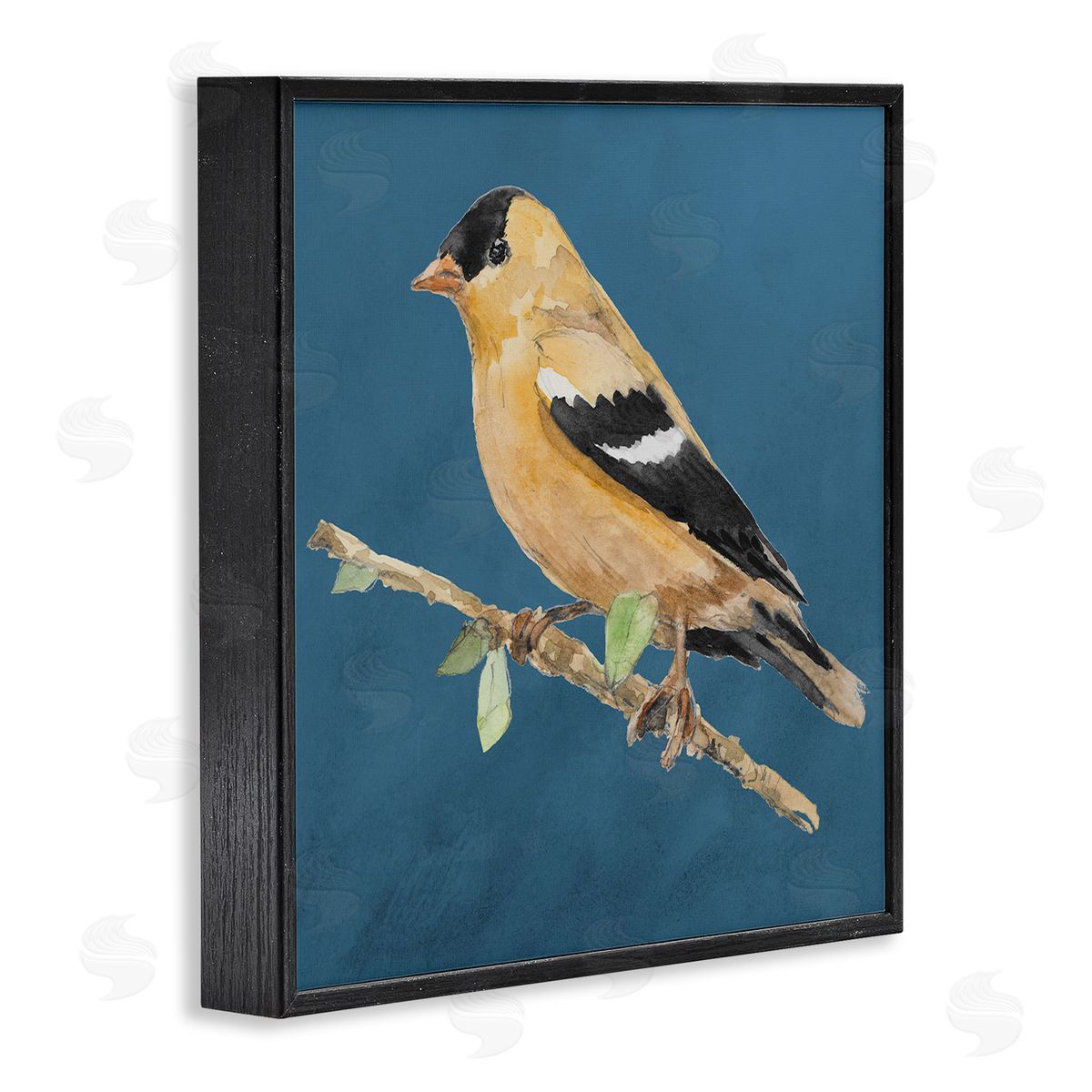 Traditional Yellow Bird Black Frame Print Wall Art, Home Decor by Lanie Loreth