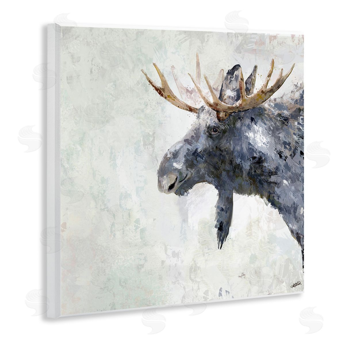 Rustic Moose View Wood Plaque Wall Art, Home Decor by Sally Kaye Barlow/Makaio Design