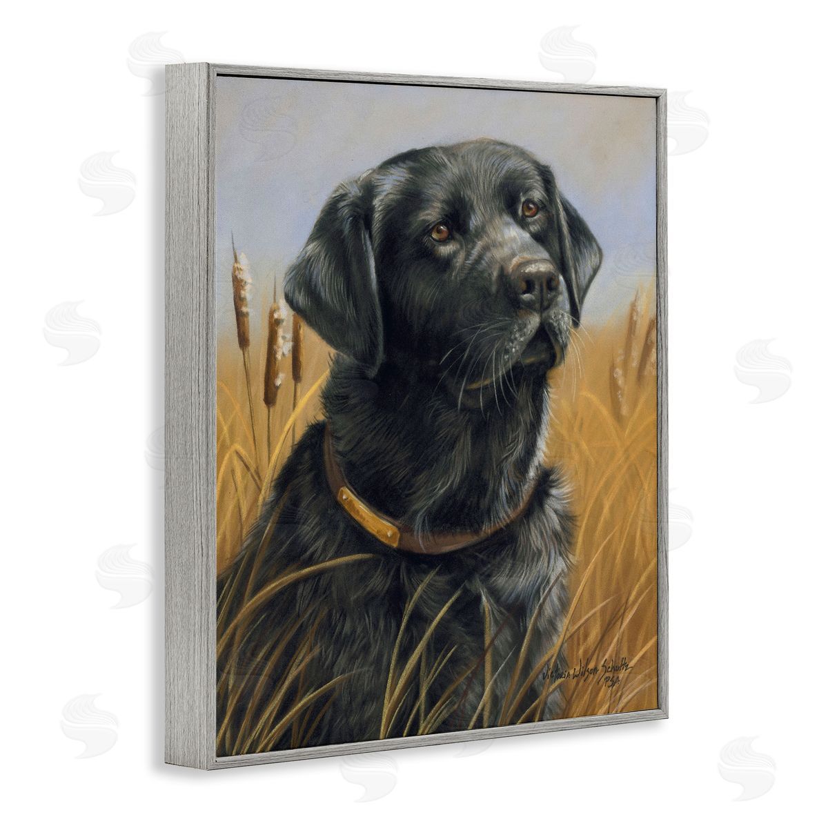 Victoria Schultz Black Lab in Nature Gray Framed Giclee Wall Art Print