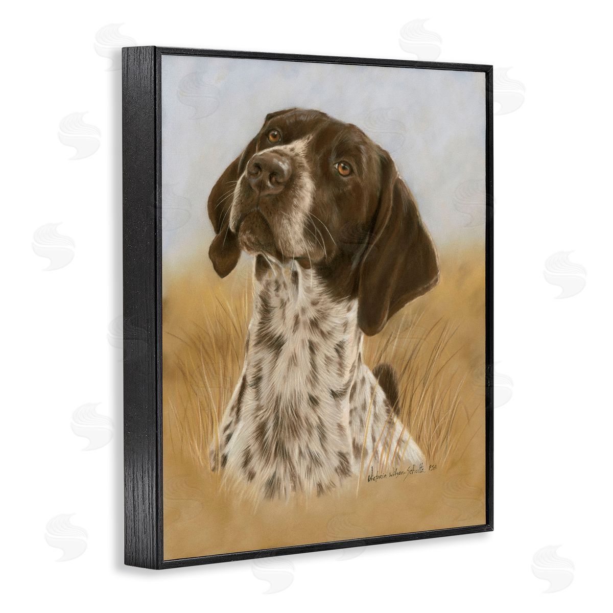 Pointer Hunting Dog Black Frame Print Wall Art, Home Decor by Victoria Schultz
