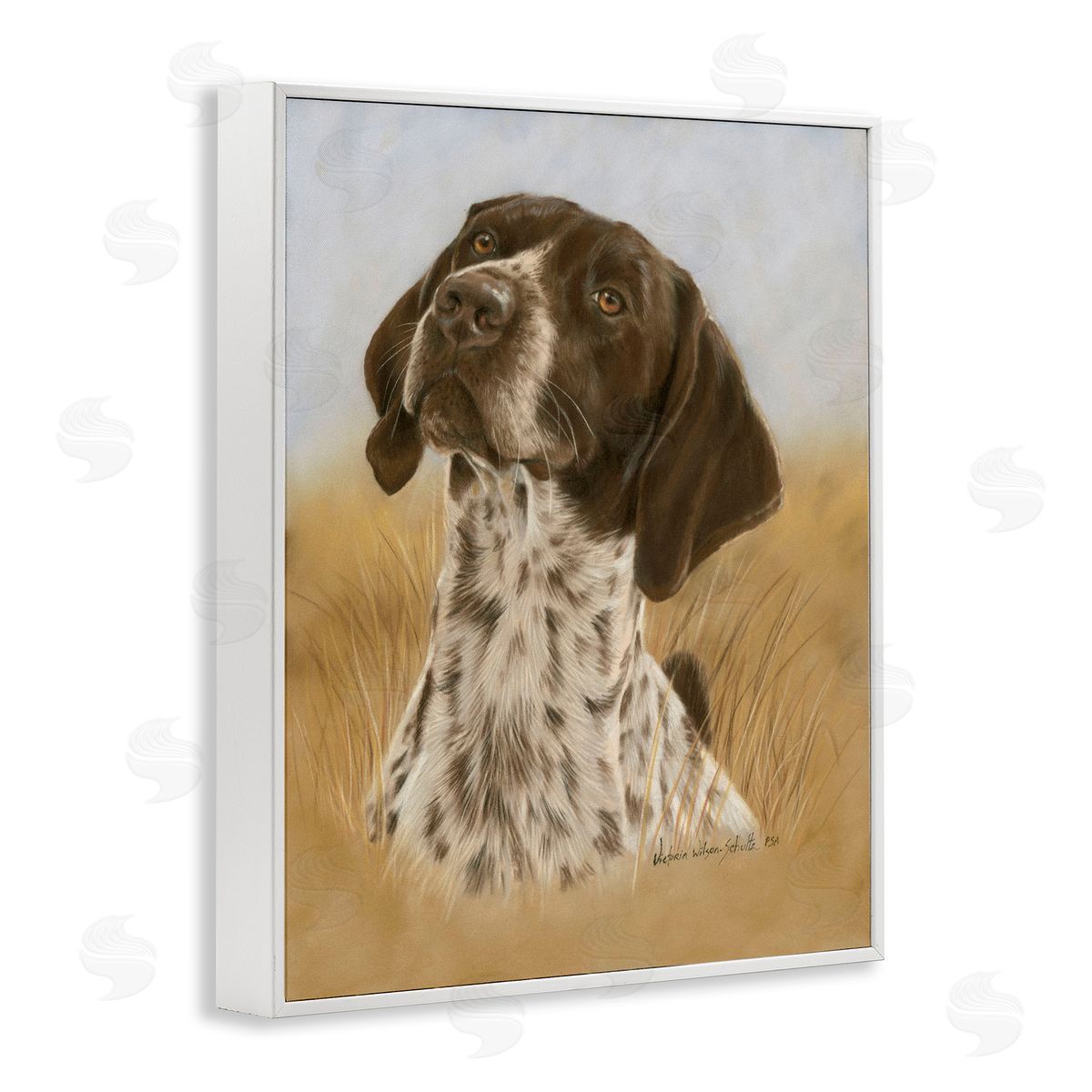 Pointer Hunting Dog White Frame Print Wall Art, Home Decor by Victoria Schultz