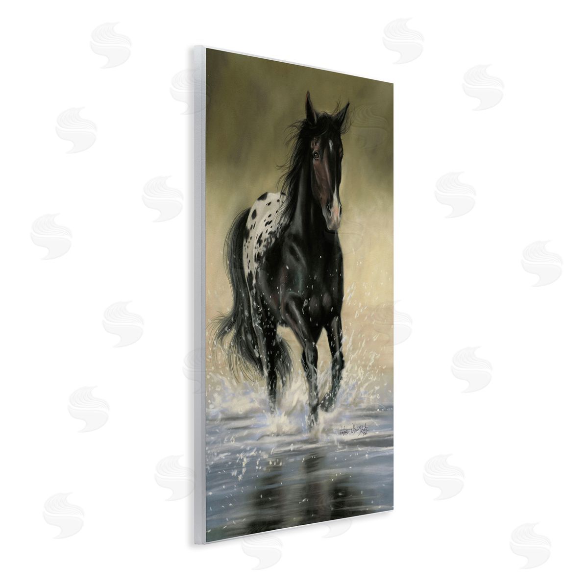 Splashing Galloping Horse Wood Plaque Wall Art, Home Decor by Victoria Schultz
