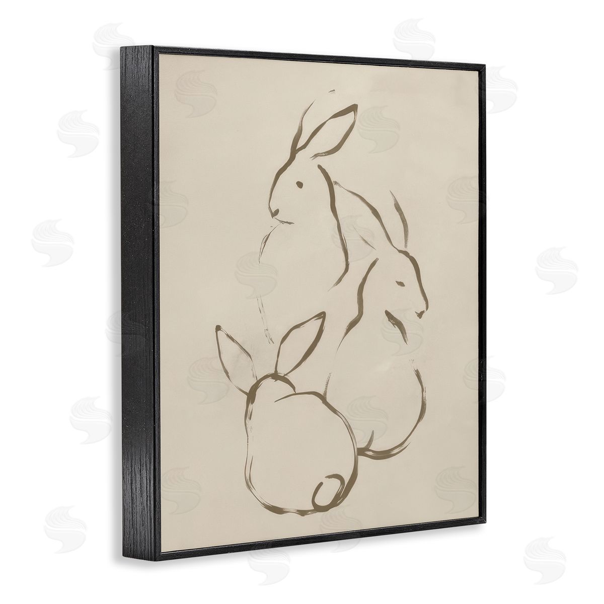 June Erica Vess Earthtone Rabbit Sketch Black Framed Giclee Wall Art Print