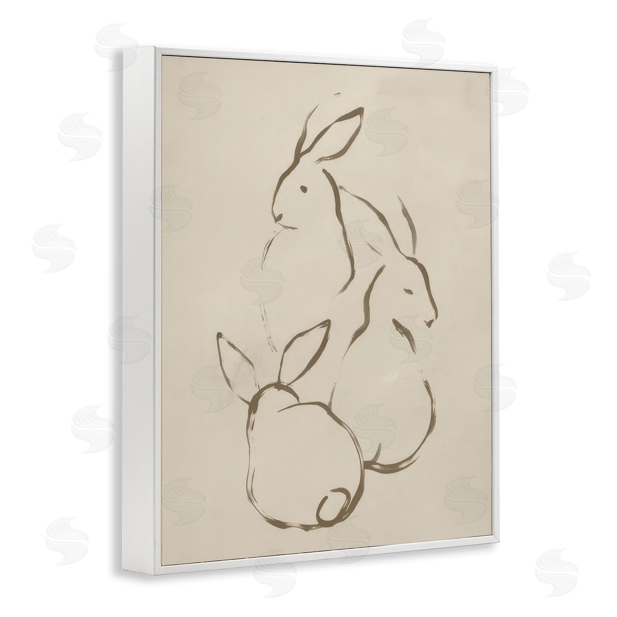 June Erica Vess Earthtone Rabbit Sketch White Framed Giclee Wall Art Print