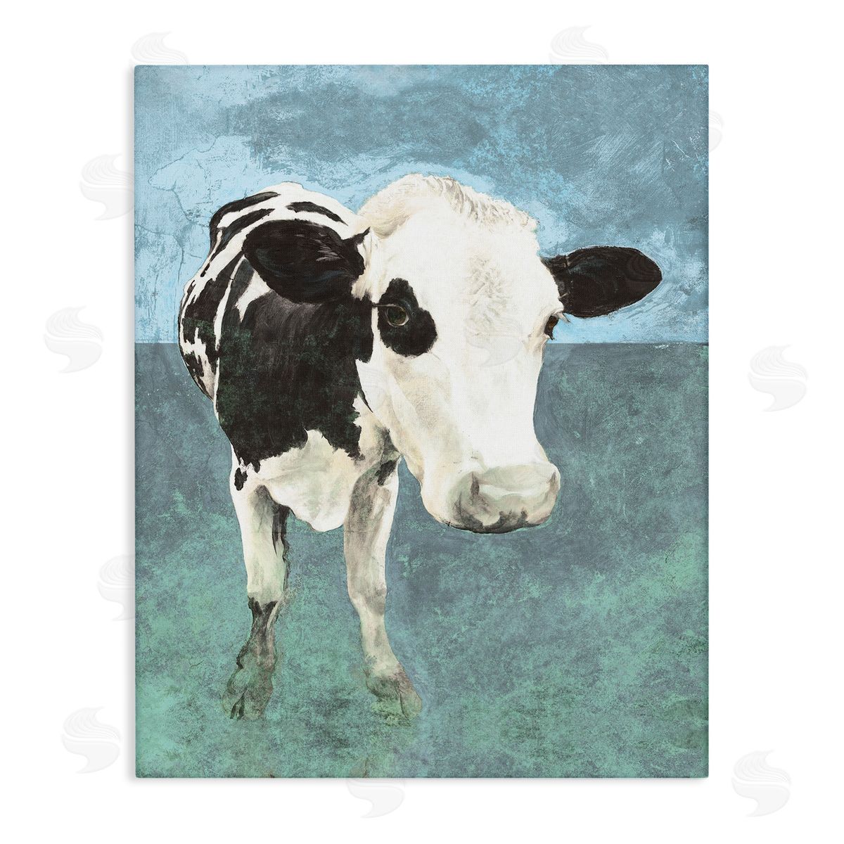 Simple Farmhouse Cow Canvas Wall Art, Home Decor by White Ladder