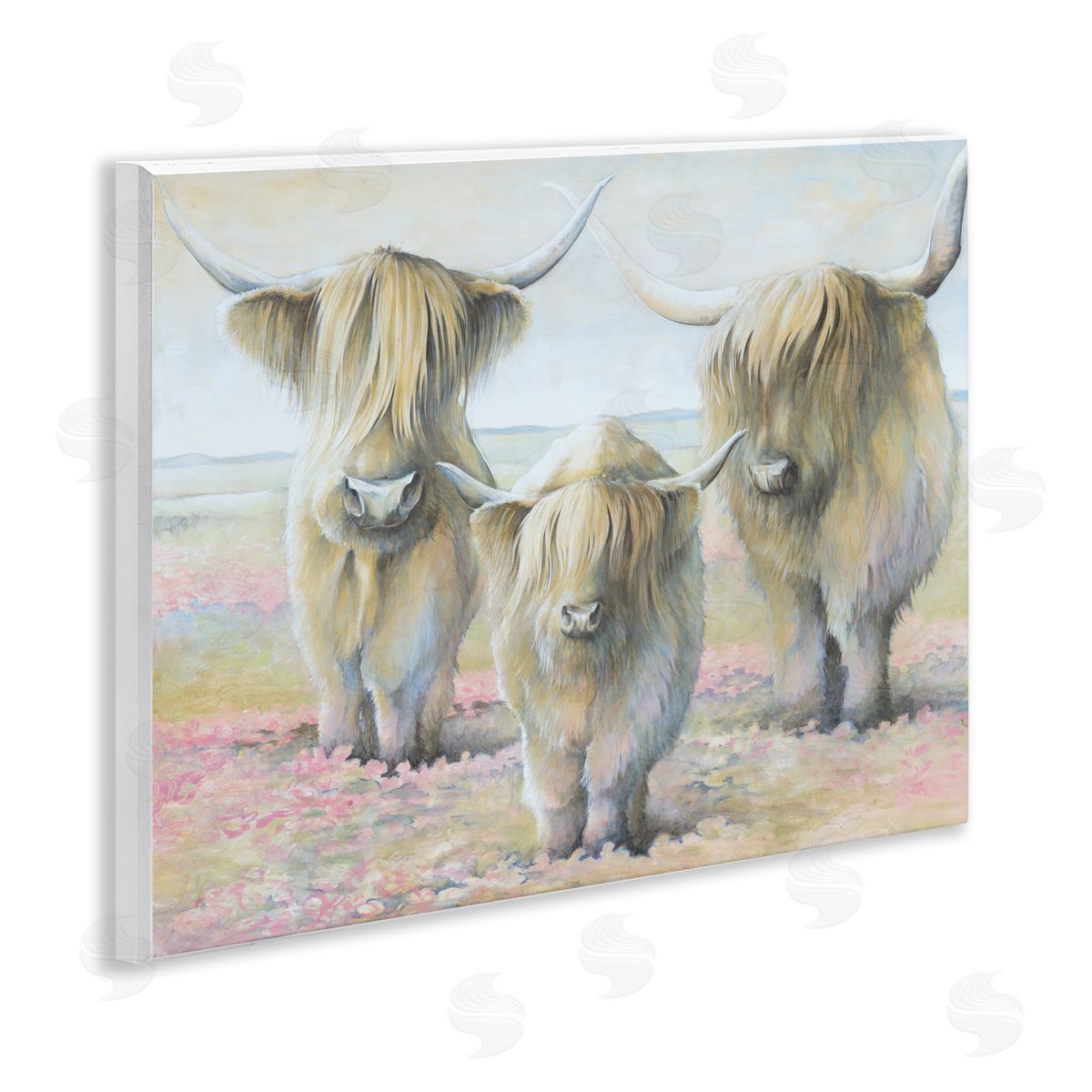 Gentle Cattle Trio Wood Plaque Wall Art, Home Decor by White Ladder