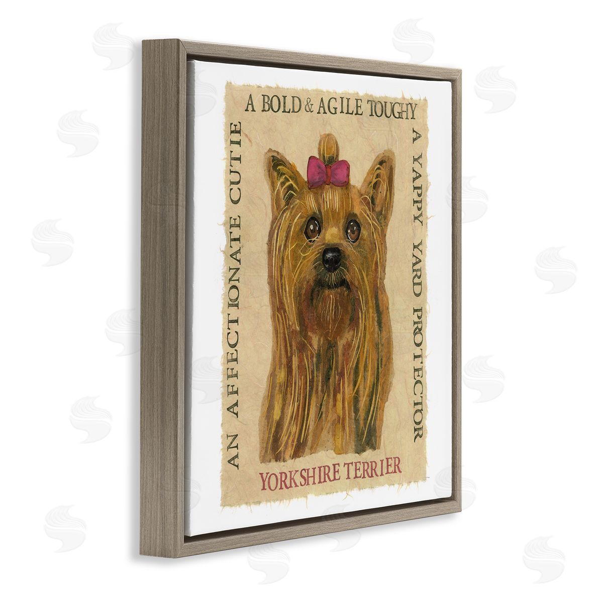 Nancy Overton Fun Yorkshire Terrier Phrases Brown Floating Frame Canvas Wall Art Print