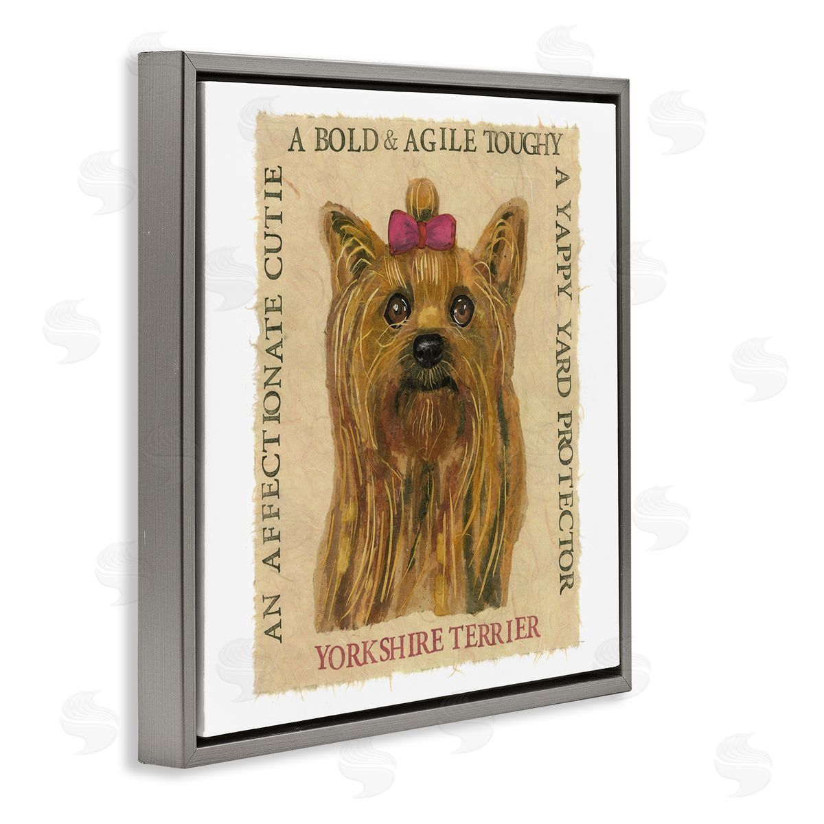 Nancy Overton Fun Yorkshire Terrier Phrases Gray Floating Frame Canvas Wall Art Print