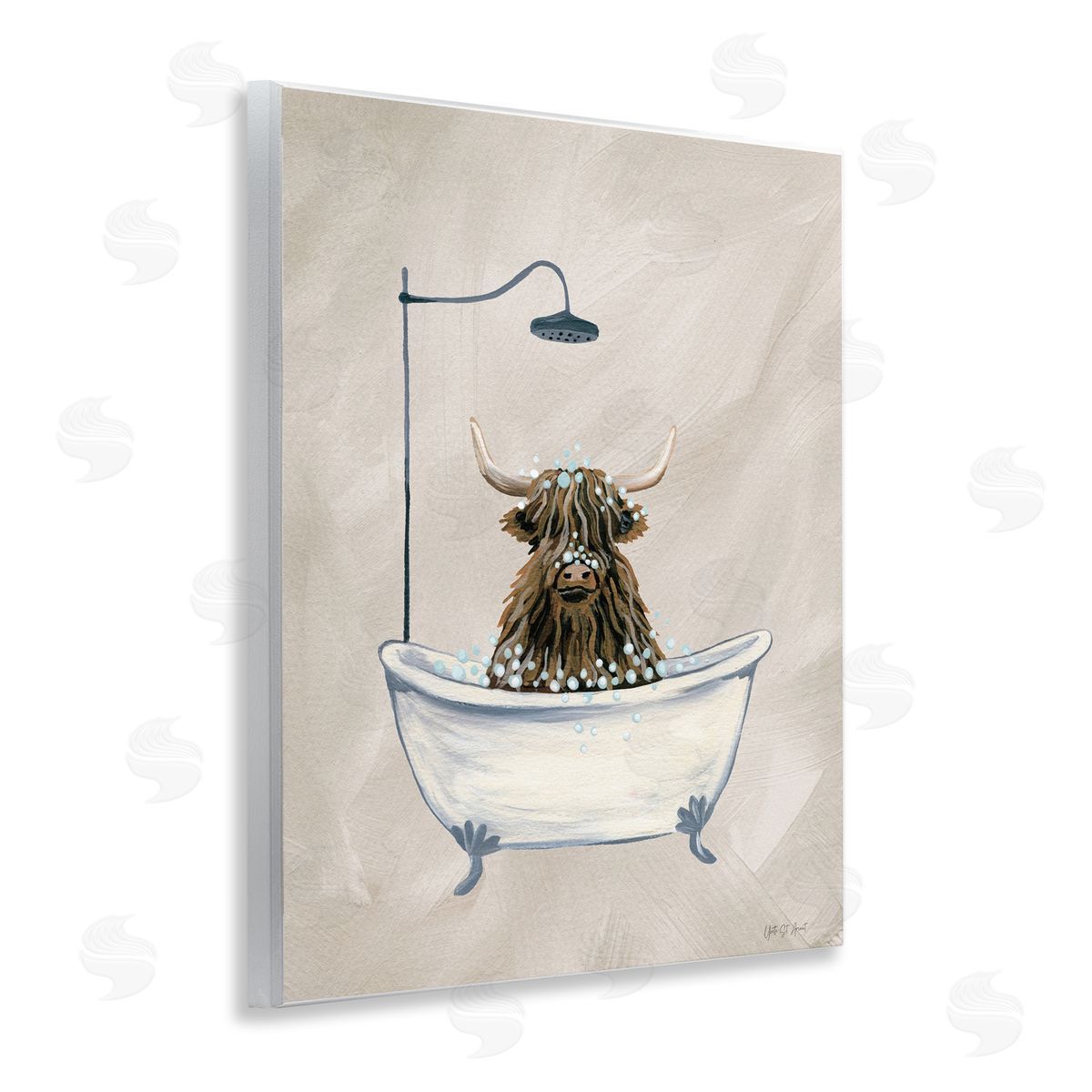 Highland Cow Bubble Bath Wood Plaque Wall Art, Home Decor by Yvette St. Amant