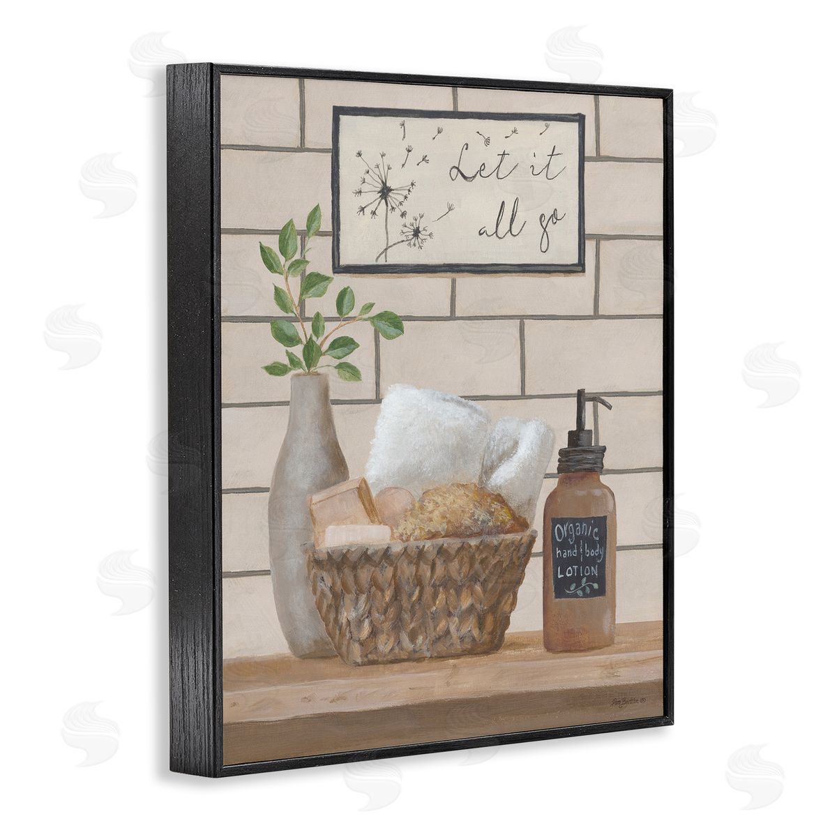Let It Go Bath Black Frame Print Wall Art, Home Decor by Pam Britton