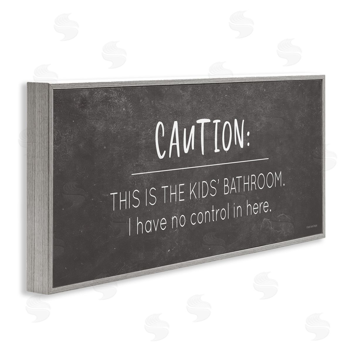 No Control Here Bathroom Grey Frame Print Wall Art, Home Decor by Lady Louise Designs