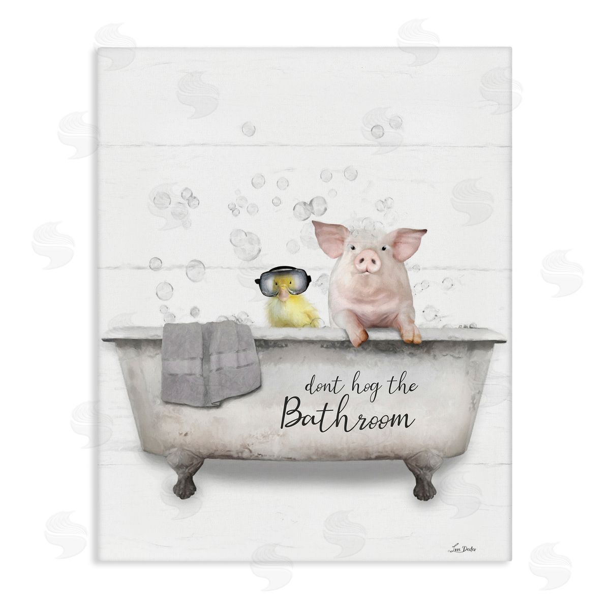 Don't Hog Bathroom Canvas Wall Art, Home Decor by Lori Deiter