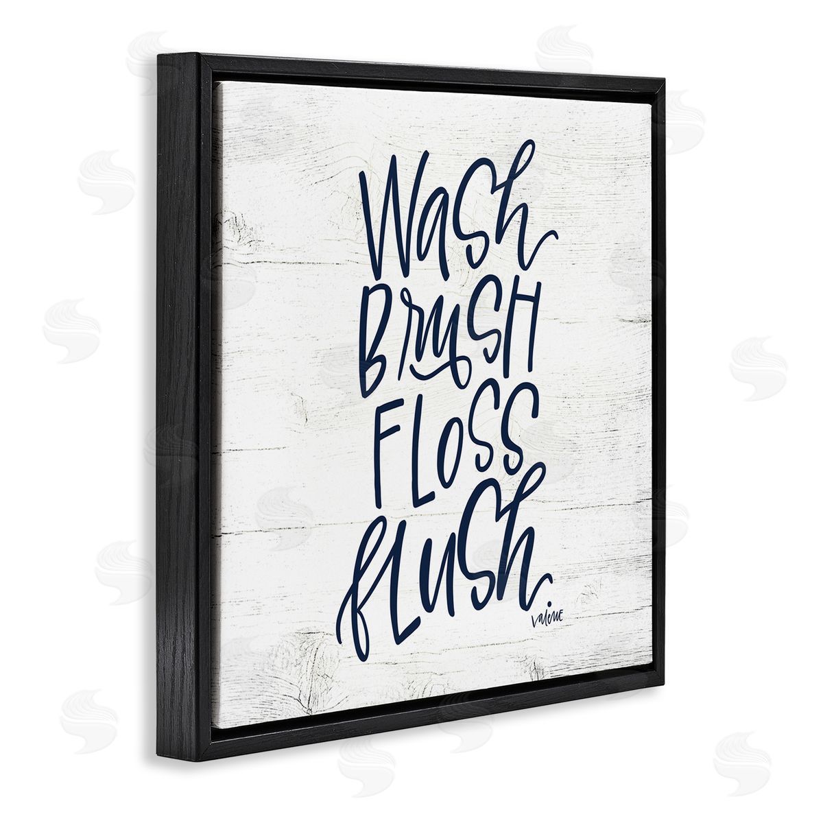 Rustic Bathroom Rules Black Floating Frame Canvas Wall Art, Home Decor by Valerie Weiners