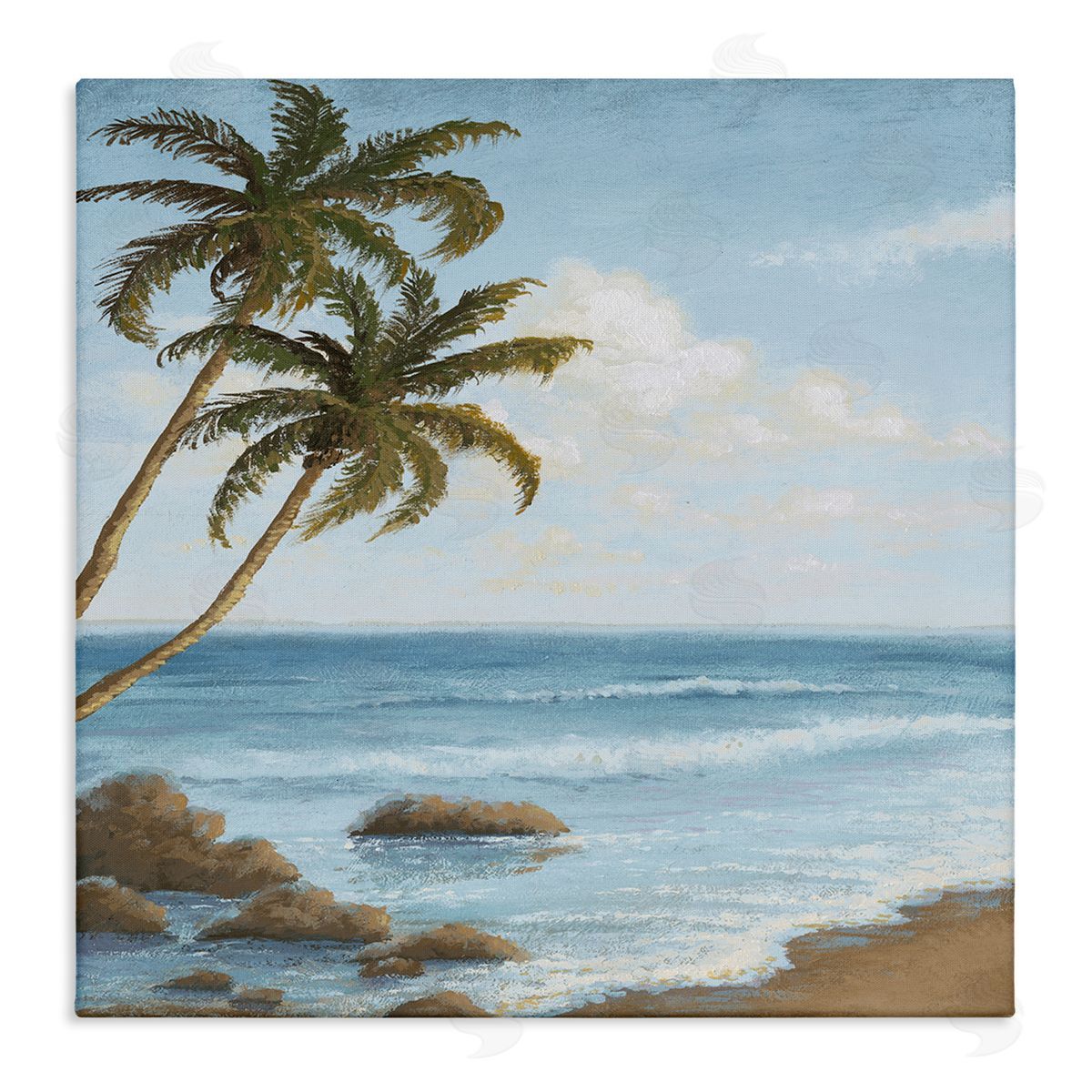 Palm Trees Looming Beach Canvas Wall Art, Home Decor by Michael Marcon