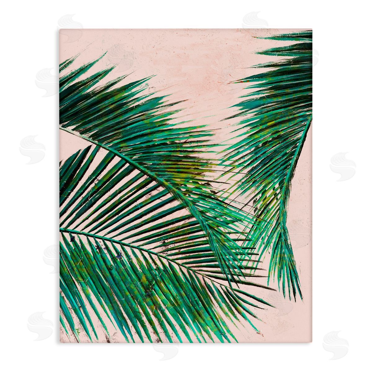 Flowing Palms on Pink Canvas Wall Art, Home Decor by Patricia Pinto