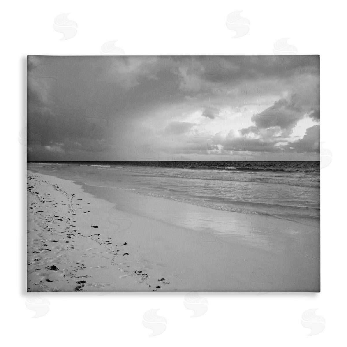 Beach Shore with Footprints Canvas Wall Art, Home Decor by Jairo Rodriguez
