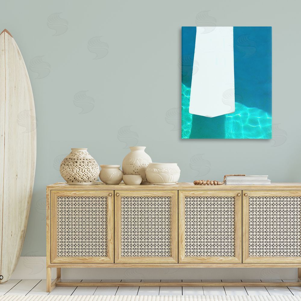 Lisa Hill Saghini Summer Diving Board Canvas Wall Art Print in Room