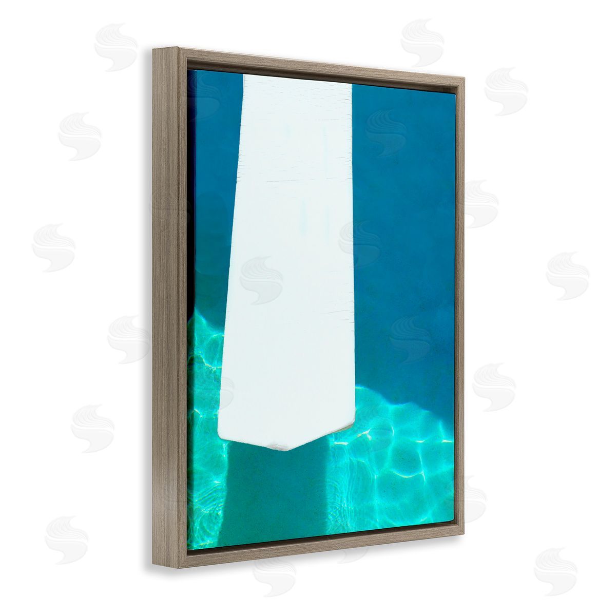 Lisa Hill Saghini Summer Diving Board Brown Floating Frame Canvas Wall Art Print