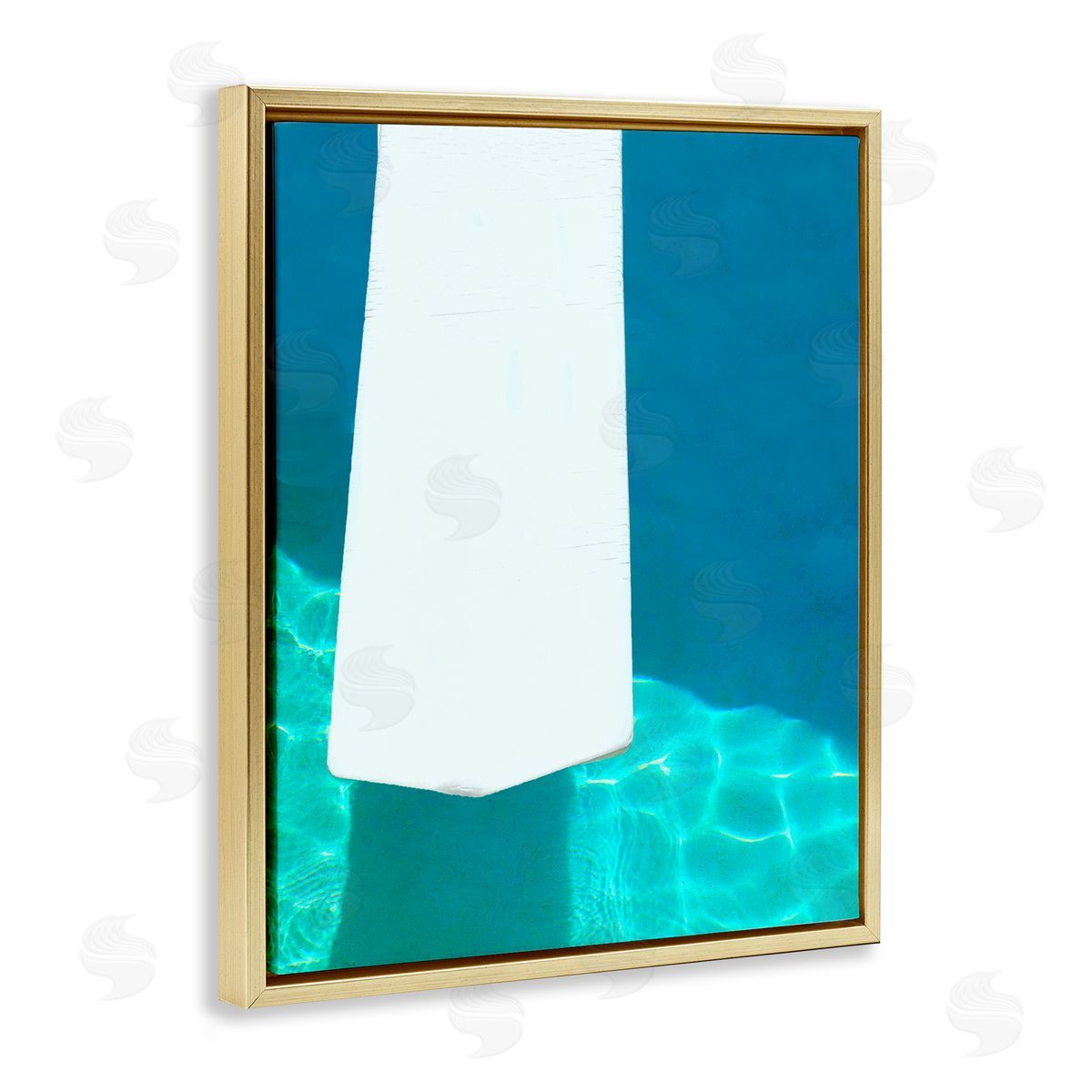 Lisa Hill Saghini Summer Diving Board Gold Floating Frame Canvas Wall Art Print