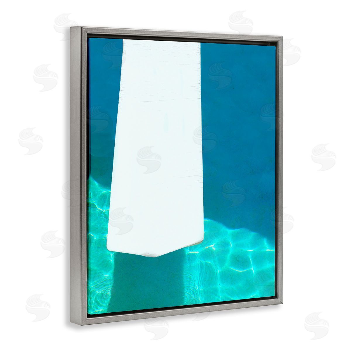 Lisa Hill Saghini Summer Diving Board Gray Floating Frame Canvas Wall Art Print