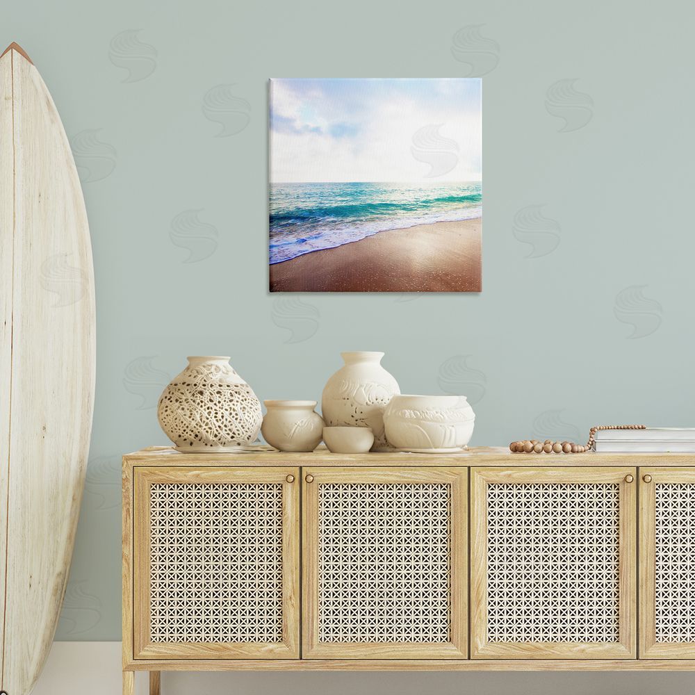 Susan Bryant Sun Shining over Beach Canvas Wall Art Print in Room
