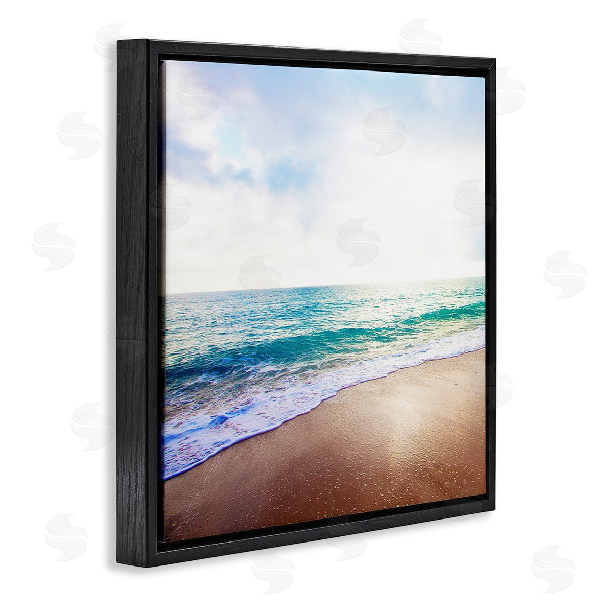 Susan Bryant Sun Shining over Beach Black Floating Frame Canvas Wall Art Print