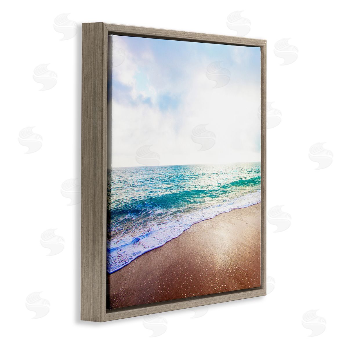 Susan Bryant Sun Shining over Beach Brown Floating Frame Canvas Wall Art Print