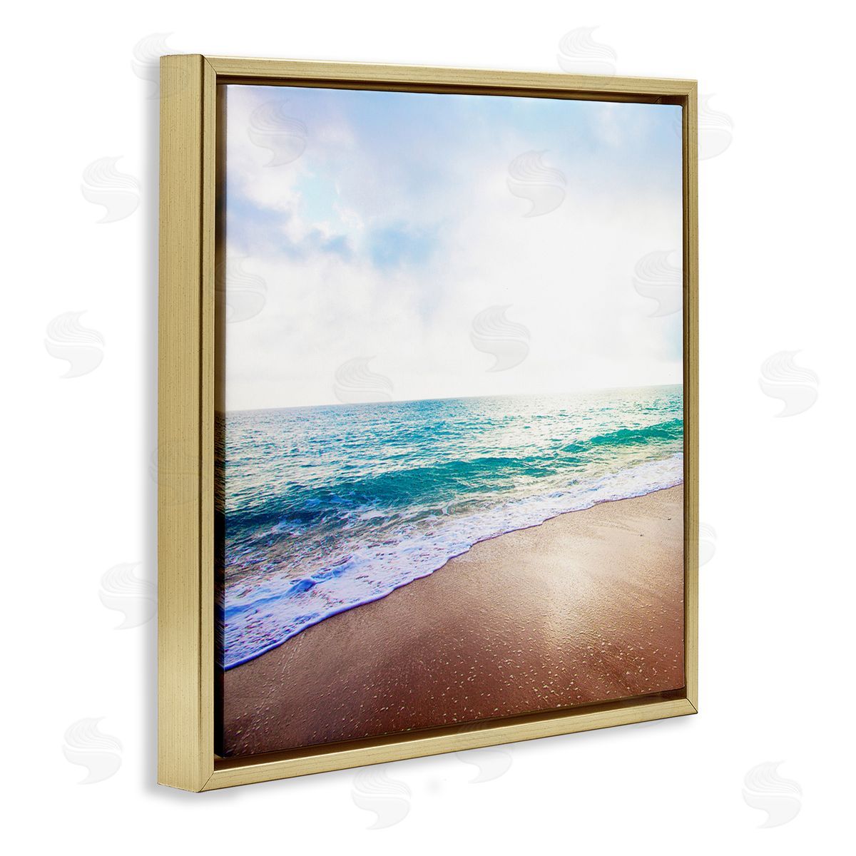 Susan Bryant Sun Shining over Beach Gold Floating Frame Canvas Wall Art Print