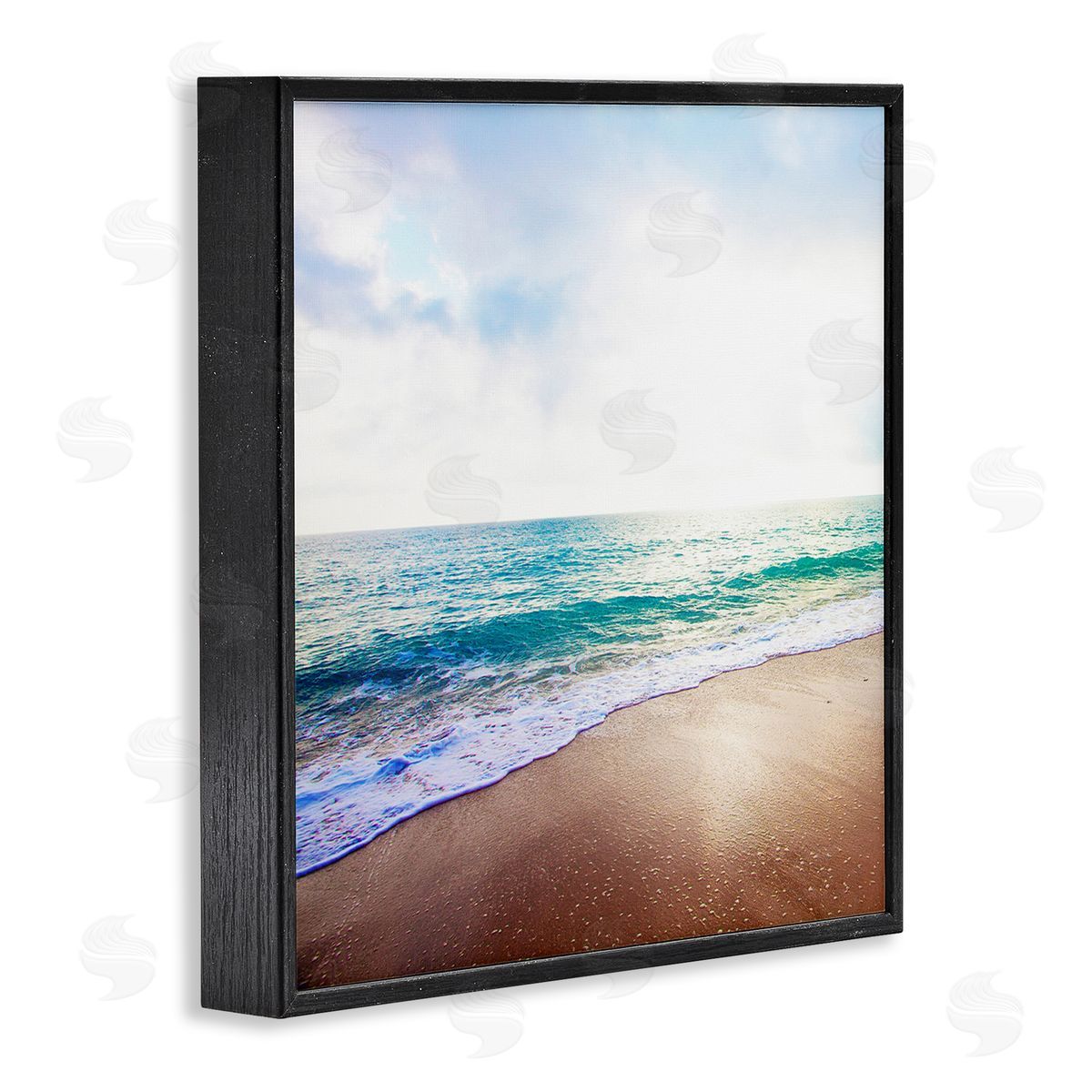Susan Bryant Sun Shining over Beach Black Framed Giclee Wall Art Print