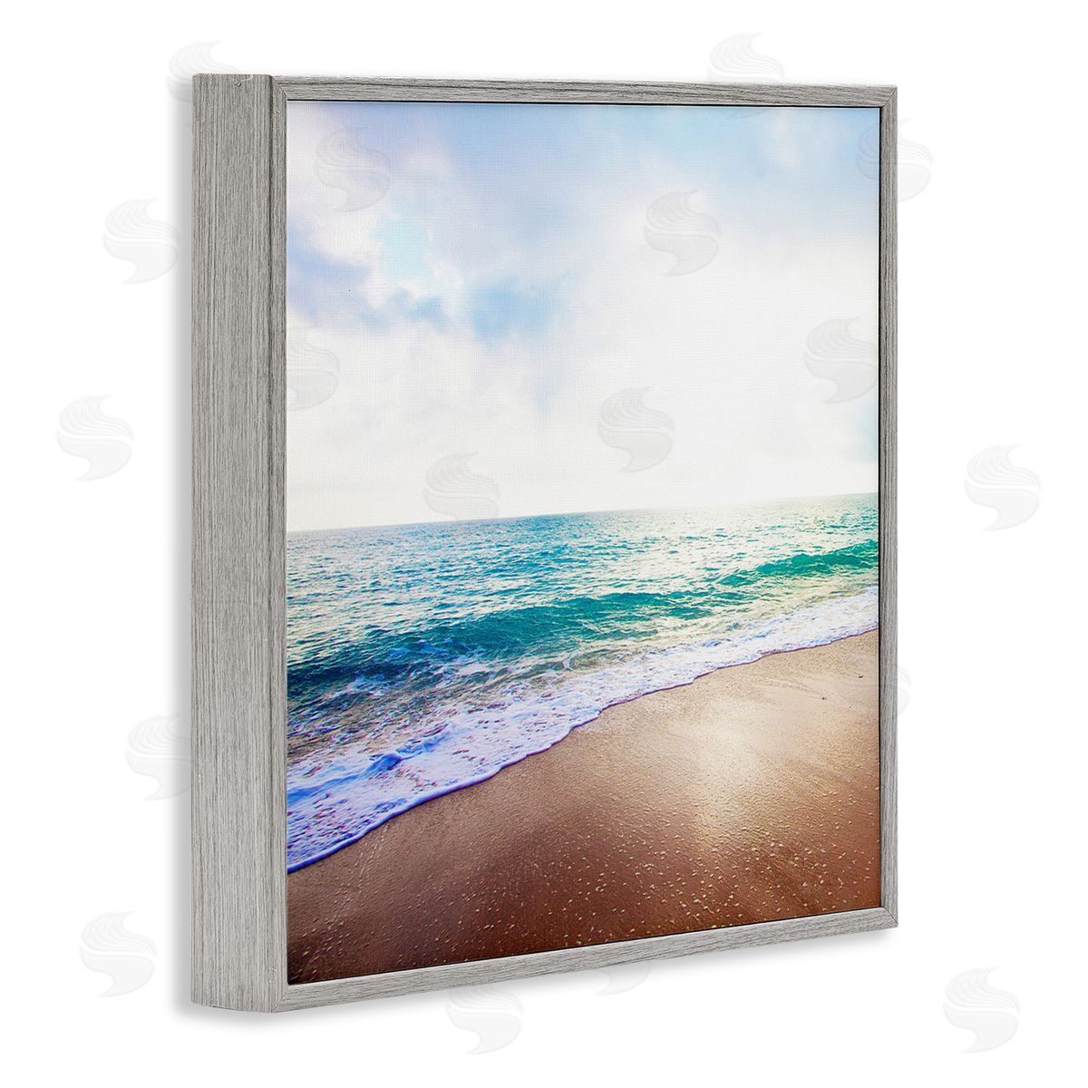 Susan Bryant Sun Shining over Beach Gray Framed Giclee Wall Art Print