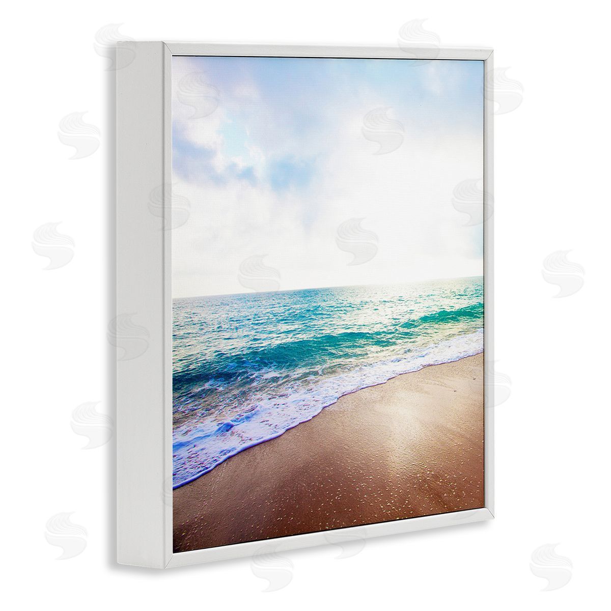 Susan Bryant Sun Shining over Beach White Framed Giclee Wall Art Print