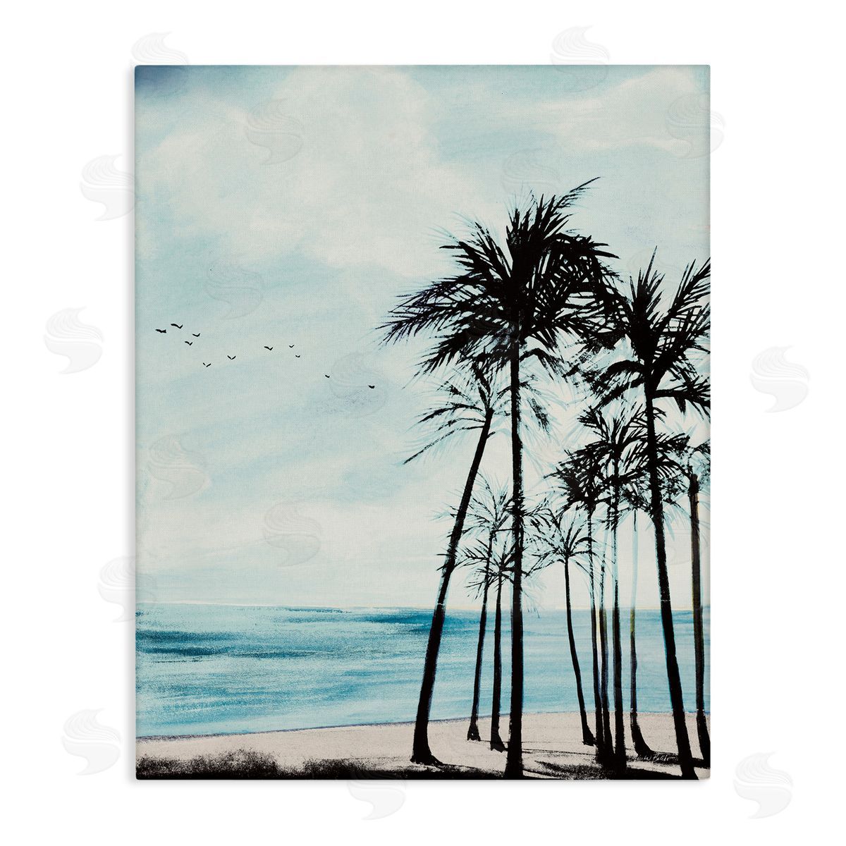 Summer Beach Silhouette Canvas Wall Art, Home Decor by Linda Baliko