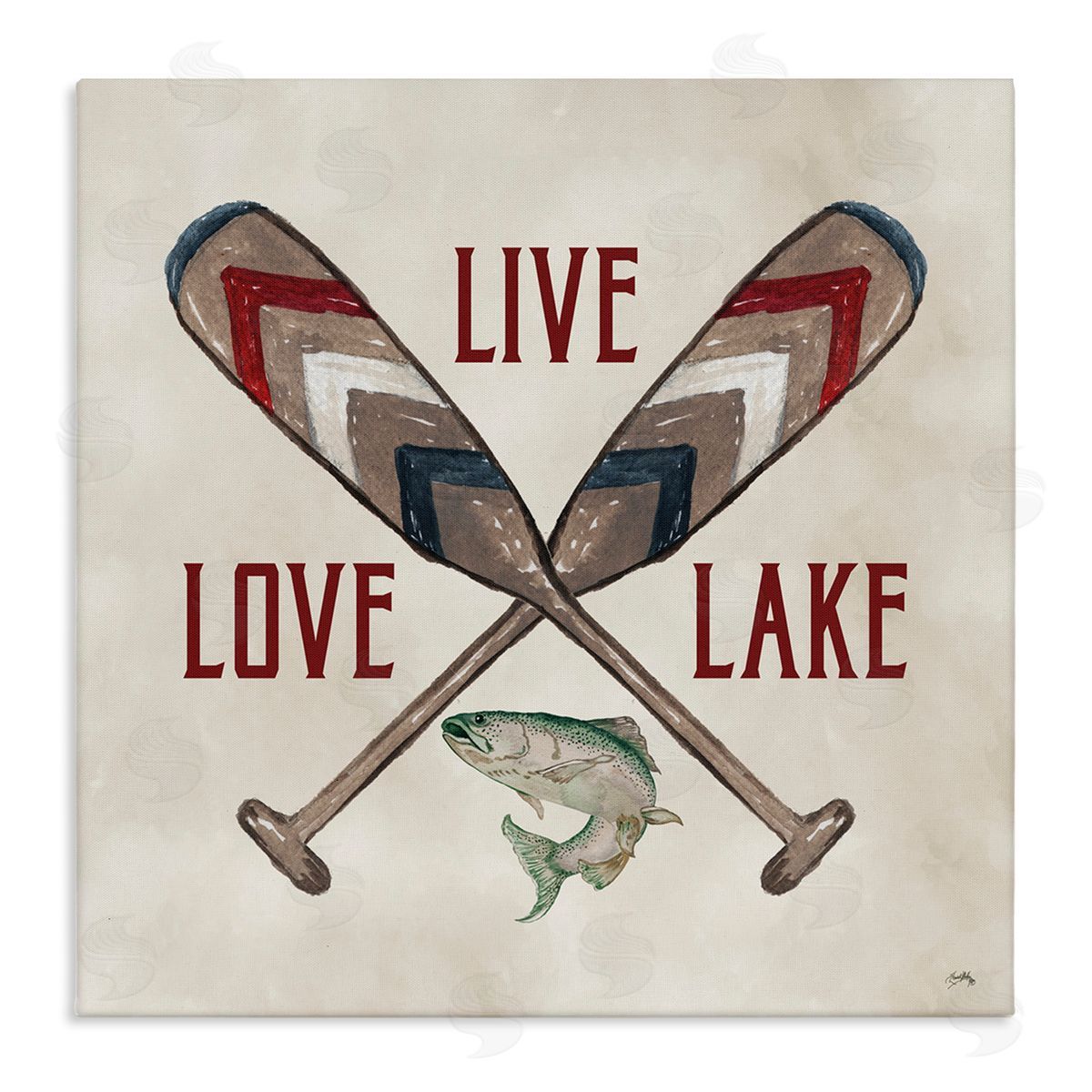 Live Love Lake Oars Canvas Wall Art, Home Decor by Elizabeth Medley