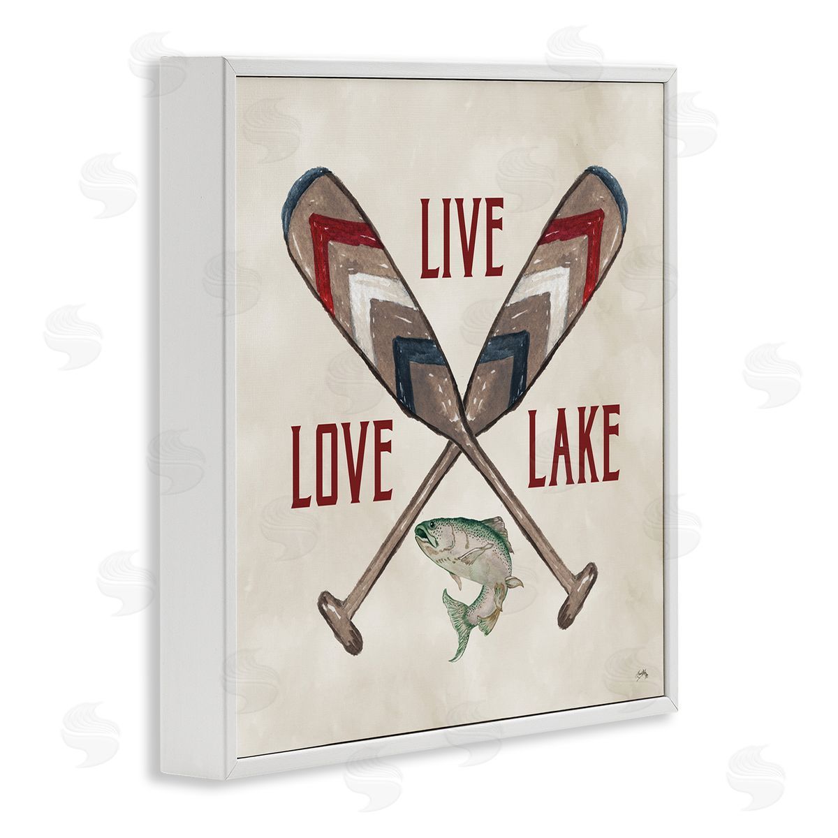 Live Love Lake Oars White Frame Print Wall Art, Home Decor by Elizabeth Medley