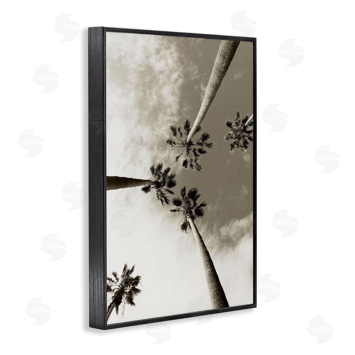 Centric Palm Trees Black Frame Print Wall Art, Home Decor by Wil Stewart