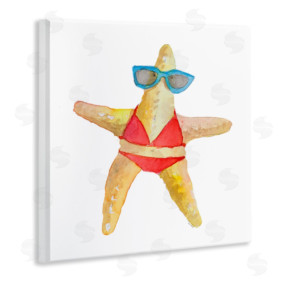 Fun Swimsuit Starfish Wood Plaque Wall Art, Home Decor by Lanie Loreth