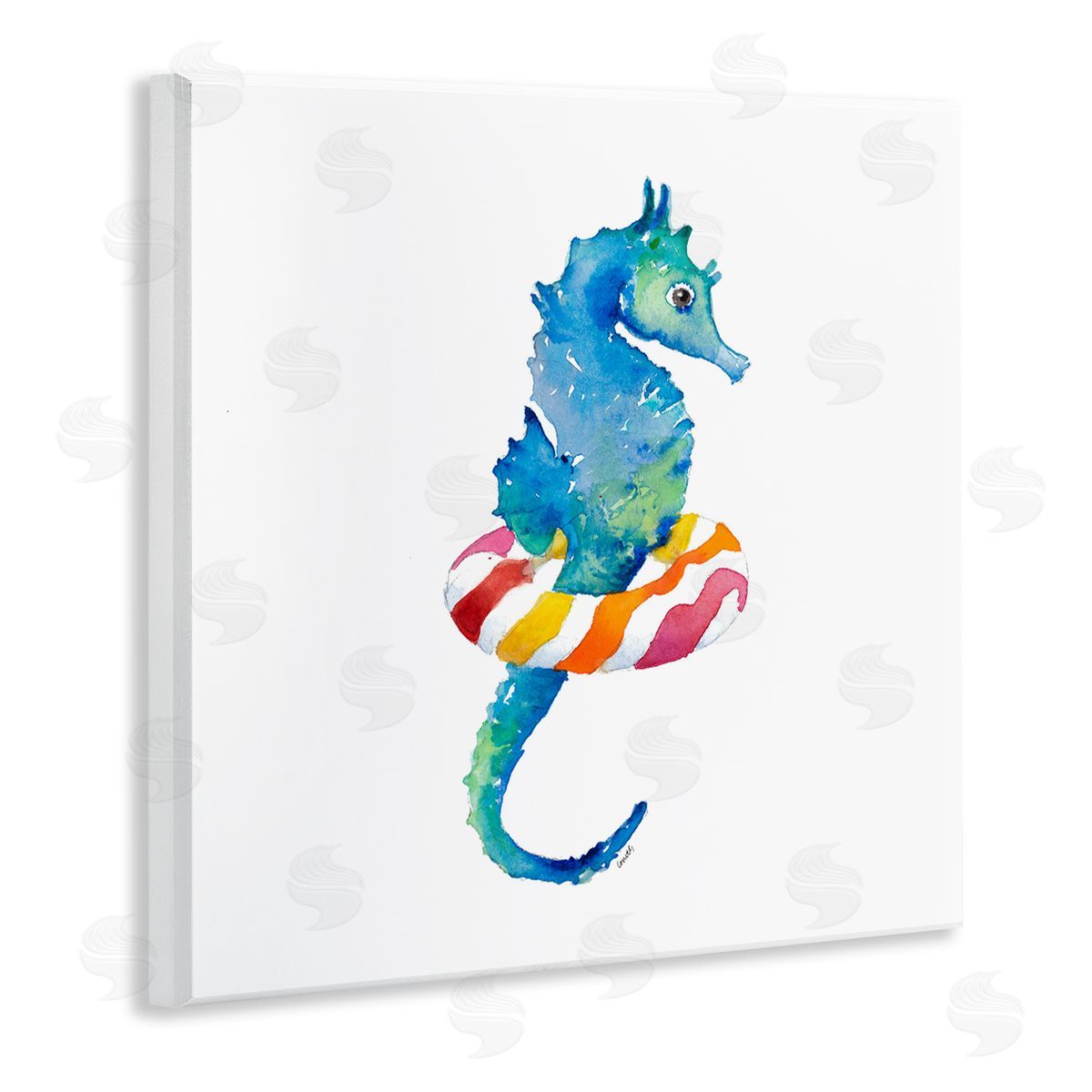 Summer Float Seahorse Wood Plaque Wall Art, Home Decor by Lanie Loreth