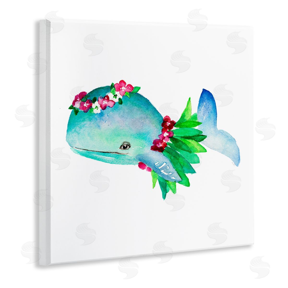 Hula Skirt Whale Wood Plaque Wall Art, Home Decor by Lanie Loreth
