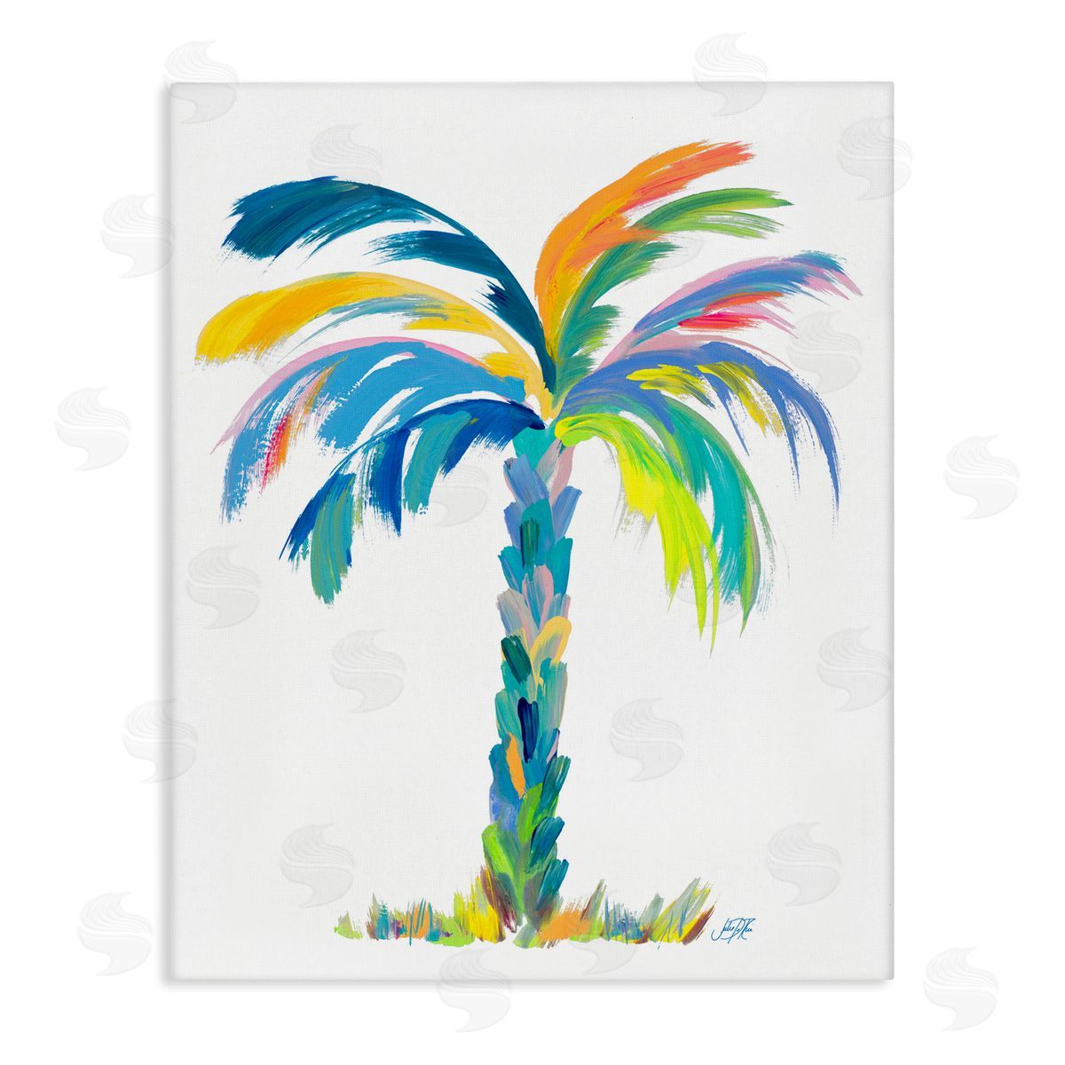 Bold Brushed Palm Canvas Wall Art, Home Decor by Julie DeRice