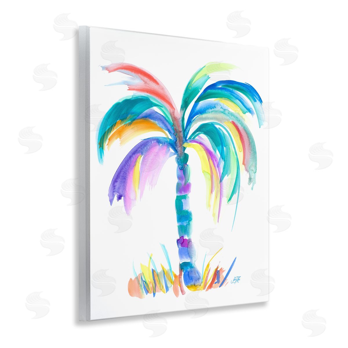 Brushed Palm Tree Wood Plaque Wall Art, Home Decor by Julie DeRice