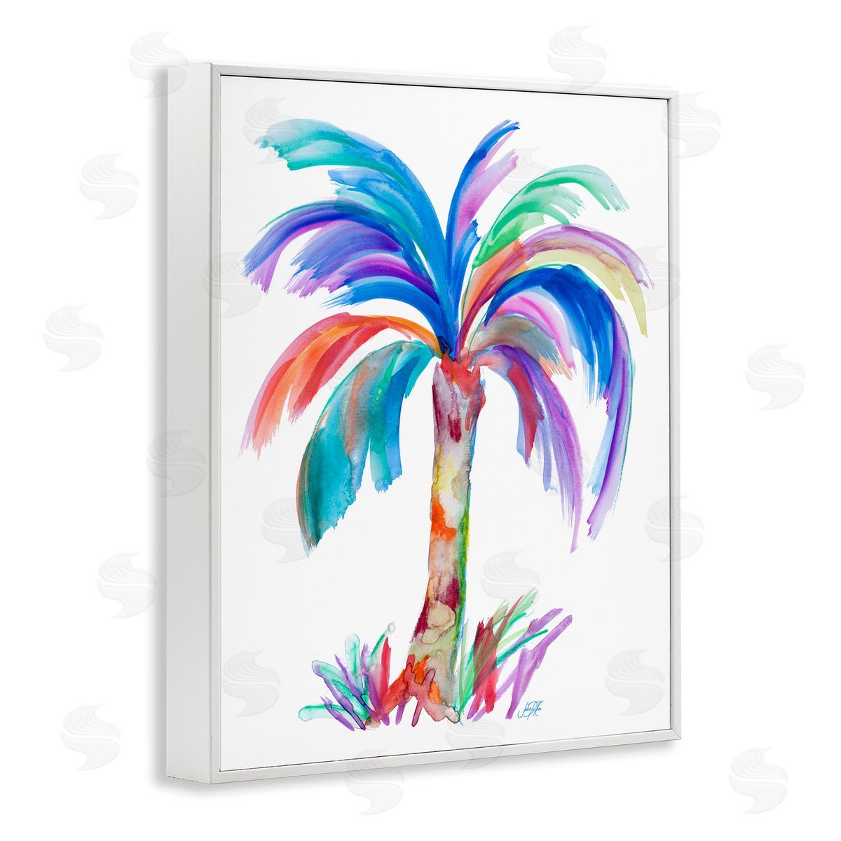 Bold Palm Tree White Frame Print Wall Art, Home Decor by Julie DeRice