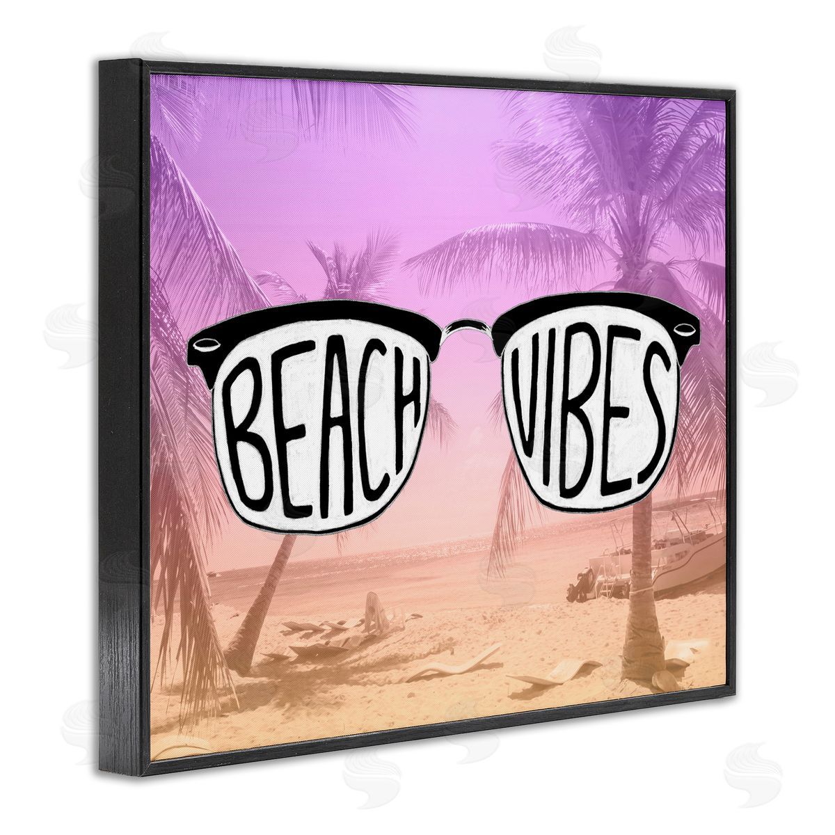 Tropical Beach Vibes Black Frame Print Wall Art, Home Decor by Emily Navas