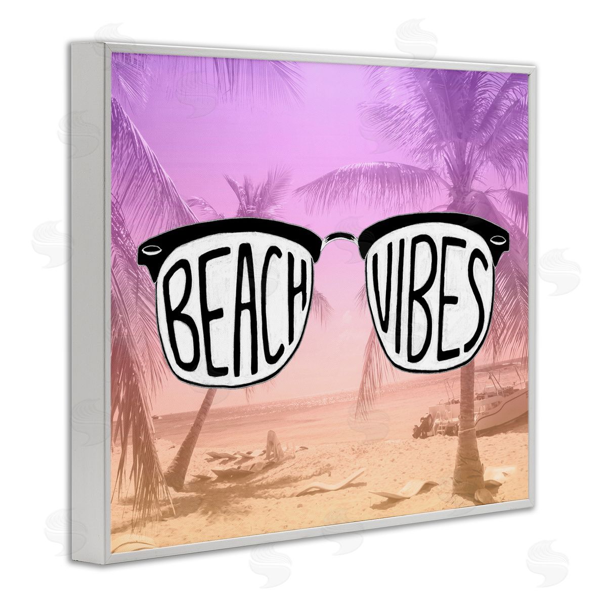 Tropical Beach Vibes White Frame Print Wall Art, Home Decor by Emily Navas