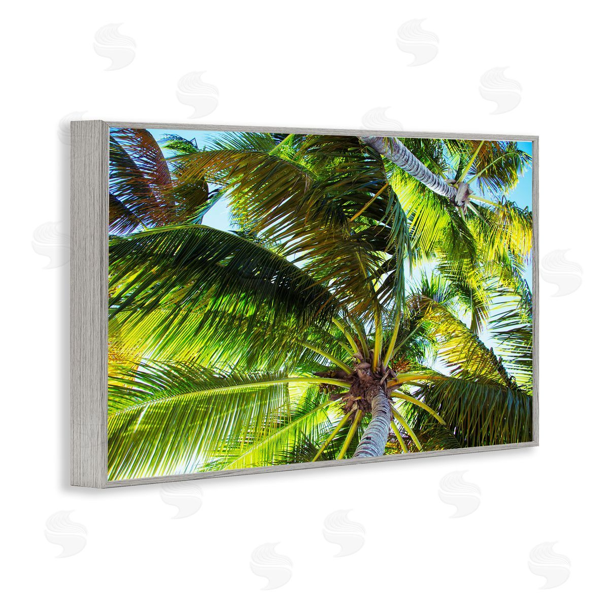 Swaying Palm Leaves Grey Frame Print Wall Art, Home Decor by Emily Navas