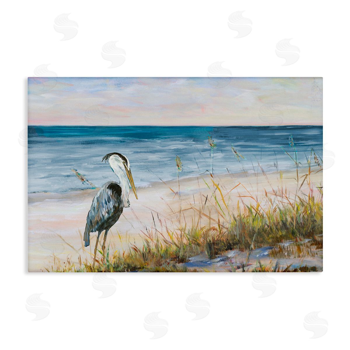 Calm Pelican on Beach Canvas Wall Art, Home Decor by Julie DeRice