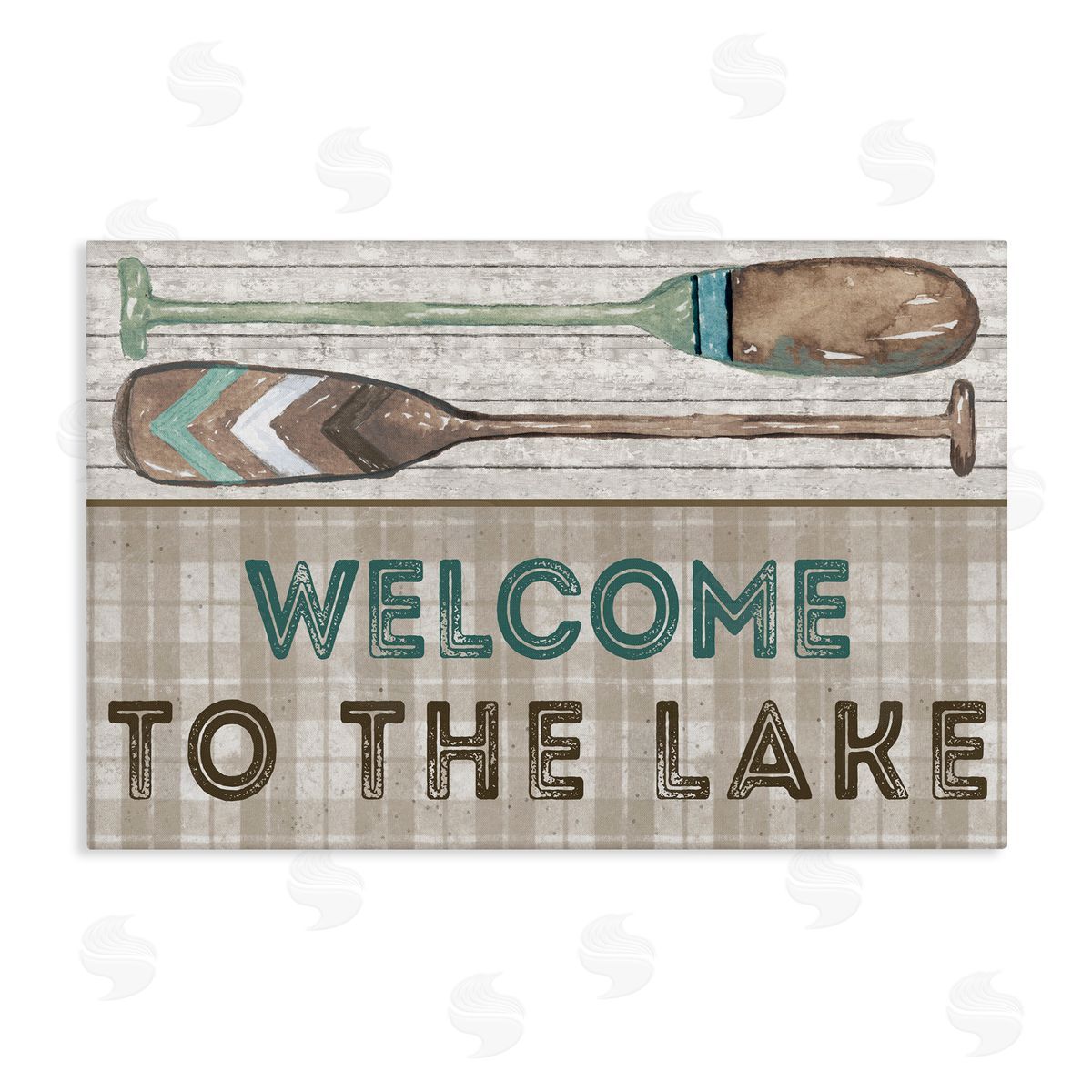 Rustic Welcome Lake Oars Canvas Wall Art, Home Decor by Elizabeth Medley
